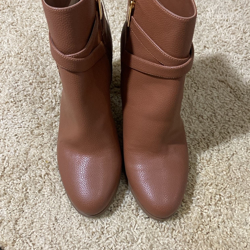 Michael Kors NEW heeled ankle boots brown cognac size 8 - Picture 6 of 13